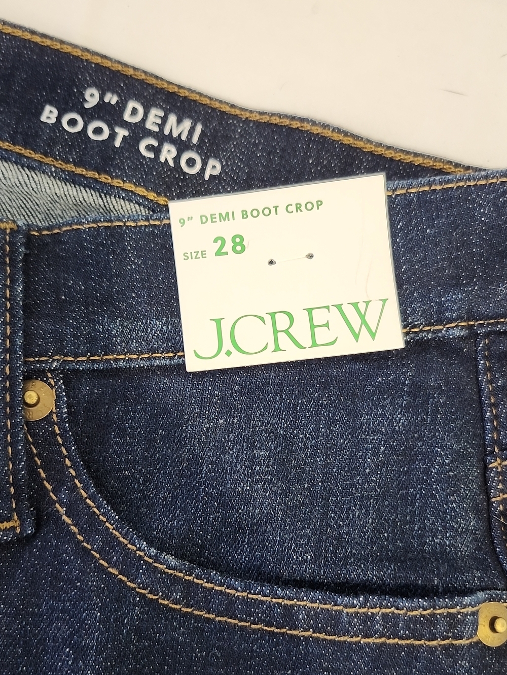 J Crew Womens 9" Demi Boot Crop Dark Indigo Jeans Size 28 NWT Mid Rise Kick - Picture 4 of 9